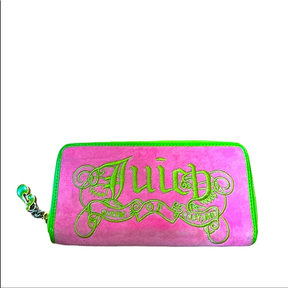 ISO pink and green juicy couture wallet